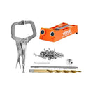 SucceBuy 56 Pcs Pocket Hole Jig Mini Jig Pocket Hole System with 9" C-clamp Step Drill Wrench Drill Stop Ring Square Drive Bit