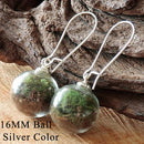 2 Paare 16MM Glaskugel Löwenzahn Samen Ohrringe Öko Ohrring Botanischer Schmuck Natur Echte getrocknete Blumen Ohrhänger für Frauen