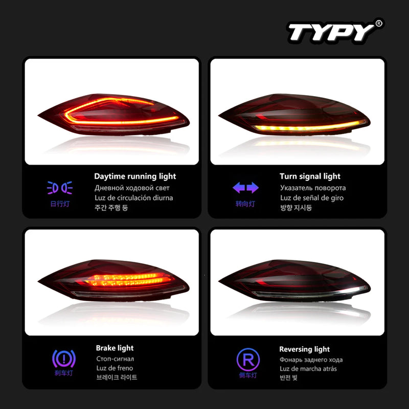 TYPY Car Lights For Porsche Panamera Taillight 970.1 2010-2013 LED Projetor Tail Lamp Daytime Running Light Auto Accessories