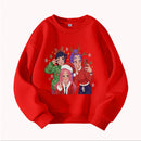 Christmas Kids Crew Neck Sweatshirt with Festive Cartoon Characters for Holiday Fun
