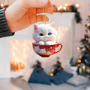 2D Christmas Tree Pendant 2D Flat Acrylic Xmas Tree Hanging Ornaments Cartoon Home Decor New Year Christmas Gifts