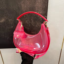 Fashion Half Moon Shoulder Bag For Women 2025 Summer Waterproof PVC Transparent Crossbody Bag 8 Colors Jelly Mobile Phone Purse