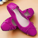2024 Spring\Autumn Genuine Leather Shoes Woman Flats Work Classi Fashion Bowknot Female Casual Ballet Ladies Shoes Plus Size 44