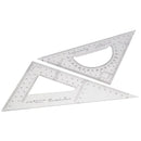 2 Pack Acrylic Plastic Ruler Drawing Transparent 45/90 Degree Measuring Tool 30/60 Degree Ruler Office