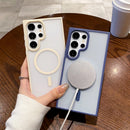 Luxury Matte Shockproof Clear Case for Samsung Galaxy  S24 S23 S22 S21 Plus Ultra For Magsafe Wireless Charge Magnetic Cover