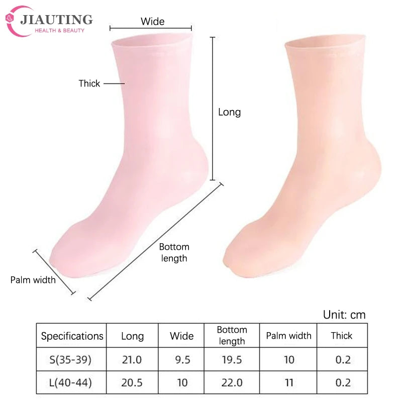 1pair Feet Care Long/short Gel Socks Gloves Moisturizing Silicone Socks Foot SkinCare Hand Protectors Anti Cracking Spa Home Use