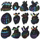 12pcs Easter Magic Scratch Paint Easter Eggs Crafts DIY for Making Holiday Gifts Egg Basket Fillers Party Decorations