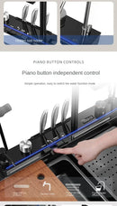 Large Single Slot Kitchen 304 Stainless Steel Waterfall Sink,  Digital Display Embossed Washing Basin Household  washing Sink