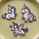 Regenbogen Pferd Einhorn Stickerei Aufnäher Selbstklebend Applikation Patches für Kleidung Kinder Deko Handy Taschen Schreibwaren