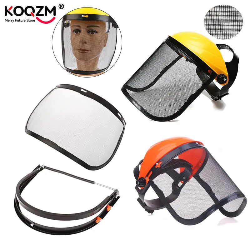 Garden Grass Trimmer Safety Helmet Hat With Full Face Mesh Visor For Logging Brush Cutter Forestry Protection Full Face Shield