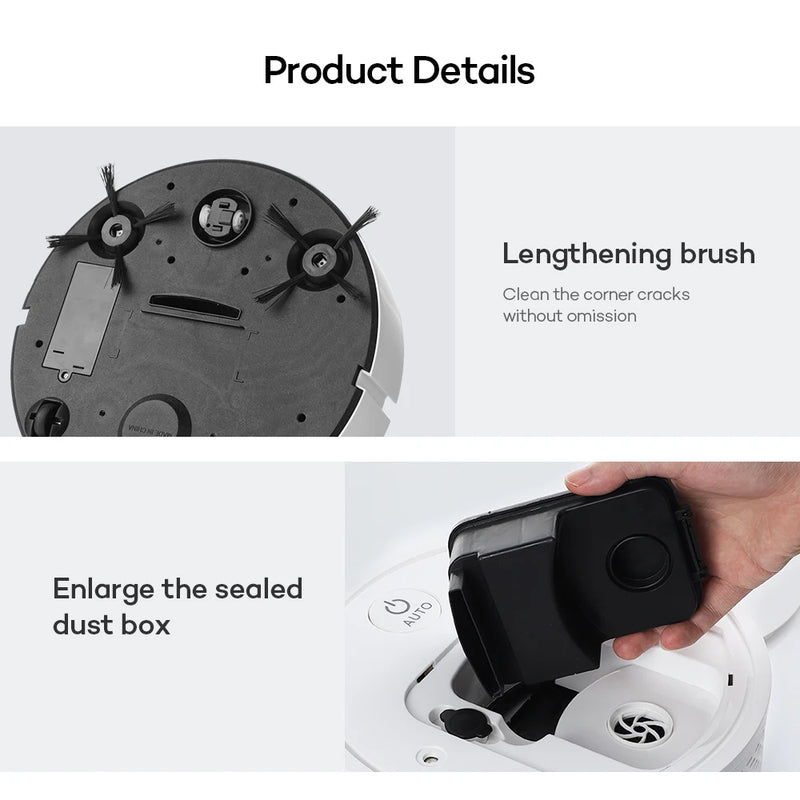 2024 New USB Rechargeable  5-in-1 Robot Vacuum Cleaner Automatic Cleaning Sweeping Machine Wet Mopping Vacuum Cleaners