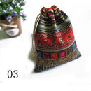 3Pcs Cotton  Gift Bags Multicolor Tribal Tribe Drawstring Jewelry Bags Pouches Package Storage Chinese Ethnic Style 9.5cm X12cm