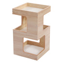 Wood Cat Condo House Bed with Removable Soft Mats Modern Cat Tree Tower with Scratching Pad Cat Scratcher Furniture Kitten Toys