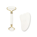 White Crystal Jade Roller Set Anti Wrinkles Face Lift Gua Sha Massager Facial Massage Tool Natural Stone Roller Kit Beauty Care