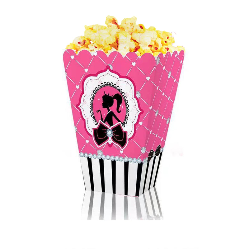 Barbie Black Pink Princess Candy Boxes Birthday Party Favor Plates Cups Tablecloth Cake Topper Kids Girl Baby Shower Party Decor