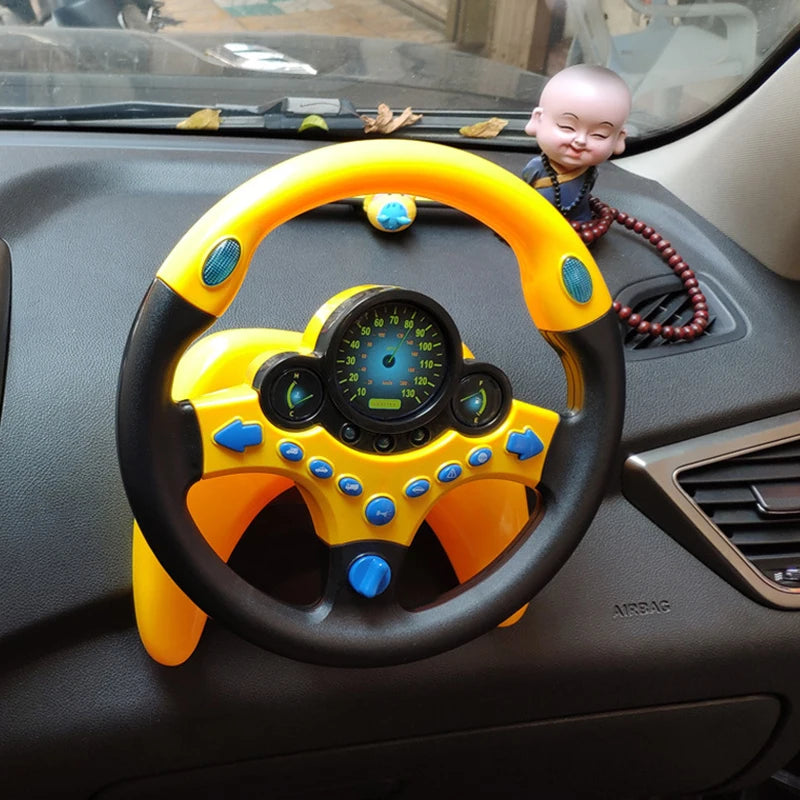 Electric Simulation Steering Wheel Toy Simulation Driving Car Toy Interactive Toy with Light Sound Musical Early Educational Toy