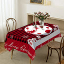Red black plaid elk table cloth Sleigh snowman table cloth Christmas party table cloth end table tablecloth New Year decorations