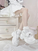 Spring Rilei Gururu Original Sweet Girl Single Shoes Shallow Mouth Spring/summer Lolita Girl Lace Bow Sports Shoes