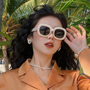 KAMMPT Women Sunglasses 2022 Trendy Vintage Round Female Shades Eyewear Fashion Popular Ins Simple Retro Sun Glasses for Lady