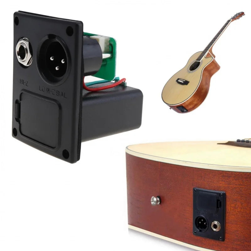 5 Bands Acoustic Electric Guitar Pickup Preamplifier EQ Preamp Equalizer Piezo Pickup with LCD Tuner and Volume Control