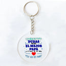 Funny Spanish Printed Key Keychain Transparent Circle Key Chain Acrylic Keyring Festive Birthday Father's Day Best Gift for Dad