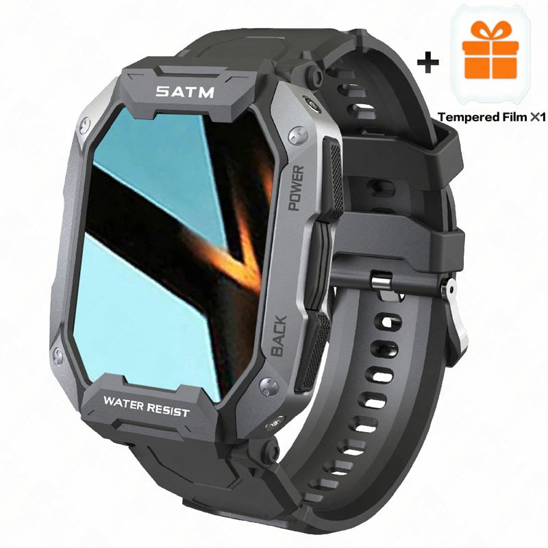 2022 New Full Touch Smartwatch For Android Xiaomi Blood Pressure Oxygen Fitness Watch 5 Atm Waterproof Smart Watch Men Military