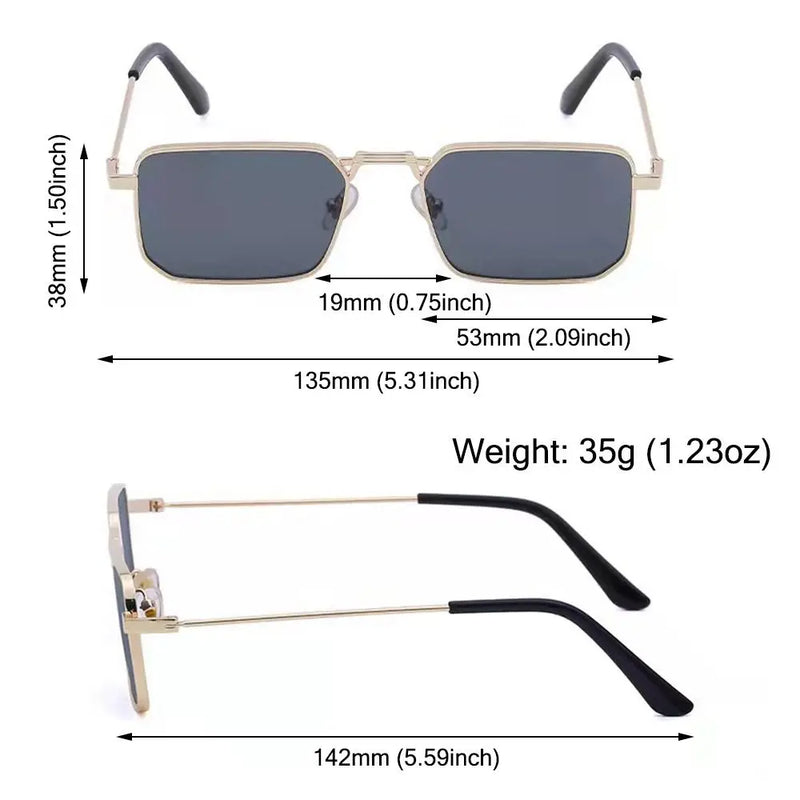 2024 High Quality Rectangle Sunglasses Women Metal Frame Glasses Vintage Brand Square Sun Glasses for Men Shades Female Eyewear