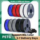 SUNLU 10KG PETG/ABS Filamente 10 Rollen 3D-Filament 1KG/Rolle 1.75mm 100% Filament ordentlich aufgereiht für den 3D-Druck aus der EU USA
