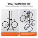 SucceBuy 2/4 Bike Storage Rack Standing Gravity Wall Vertical Adjustable Bike Rack Garage Sturdy Steel Easy Assemble for Garage