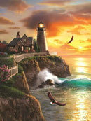 AZQSD 5D Diamond Art Painting Kits Seaside Sunset Bridge Picture Of Rhinestones Diamond Embroidery Scenic Mosaic Love Home Decor