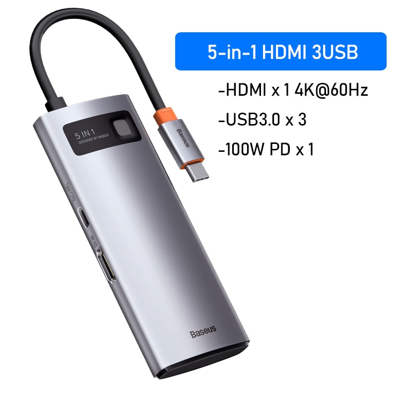 Baseus USB C HUB USB 3.0 3 0 Type C Multi HUB for Macbook Pro Air Surface Pro 7 USB Ethernet Network HUB Dock Station Splitter