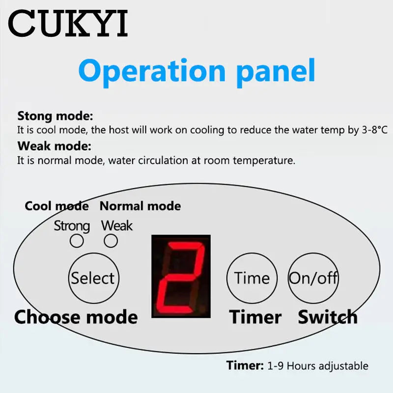 110V 220V Electronic Semiconductor Water Circulation Cooling Pad Sofa Double Bed Mat Automatic Refrigeration With 1-9 Hour Timer