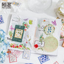 45 Pcs/pack Stamp Style Flowers Stickers Set For Journal Planner Diy Crafts Scrapbooking Embelishment Diary