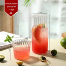 Transparent Water Carafe With Tumbler Cup Glass Water Bottle Sets Teacup Kitchen Pitcher Heat Resistant Milk Coffe Bottle Set