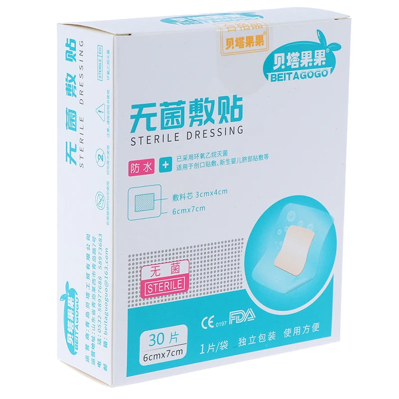 30Pcs/Pack Waterproof Band-Aid Wound Dressing Medical Transparent Sterile Tape