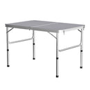90x60x67cm Aluminium Camping Table, Portable Folding Table Small Picnic Table Laptop Desk TV Dinner Bed Home Office, White