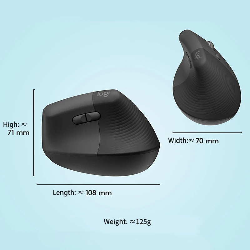 Logitech Lift Ergonomic Vertical Office Mouse Wireless Bluetooth Silent Mice Logi G For PC Computer Tablet Laptop