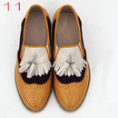 Flats Casual Shoes Women's Spring Autumn Genuine Leather Color Matching Tassel Loafers Oxford Shoes For Women Custom Shoes