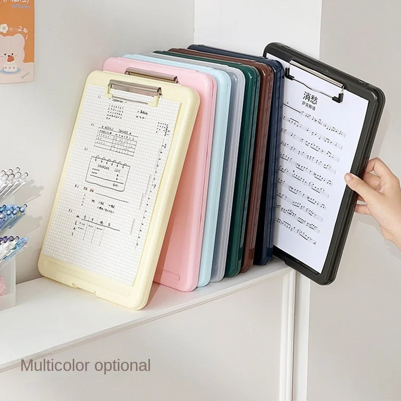 New A4 File Folder Clipboard Writing Pad Memo Clip Board Transparent Candy Color Organizer School Office Stationary