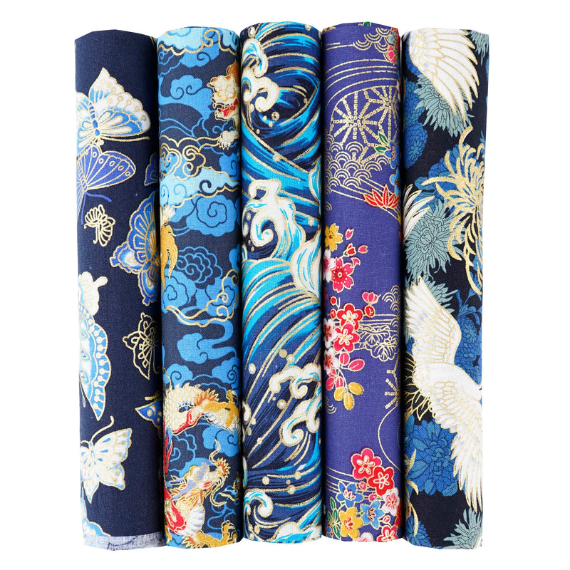 5PCS 25 x 25cm/50 x 50cm Squares Cotton Craft Japanese Fabric Cloths for DIY Bundle Patchwork Quilting Sewing Artcraft