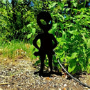 Abstract Alien Silhouette Garden Stake, Father's Day Metal Outdoor Home Decor, Lawn Art for Yard, Patio, Flowerbed