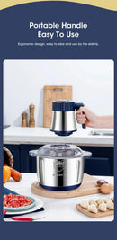 Multifunctional Kitchen Electric Chopper 5L EU Large Capacity Stainless Steel Meat Grinder Food Processing Machine