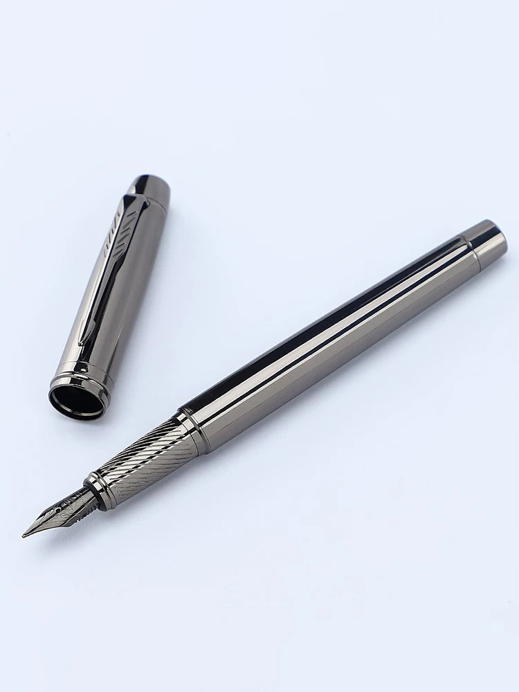 1 Pc Silver Gray High-end Business Metal Pen, Lridium Pen Tip Medium size 0.5mm.For School Classroom, Office, Daily Writing
