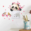 1pcs Cute Branch Plum Blossom Panda Wall Sticker Switch Sticker for Kid Bedroom Living Room Home Decoration Self Adhesive