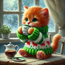 Huacan Neuheiten 2025 Diamond Painting Katze Winter Diamant Mosaik Tier Landschaft Komplett-Set Strass Bilder