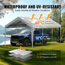 SucceBuy Carport Replacement Canopy Cover Garage Top Tent Shelter Tarp Heavy-Duty Waterproof & UV Protected with Ball Bungees