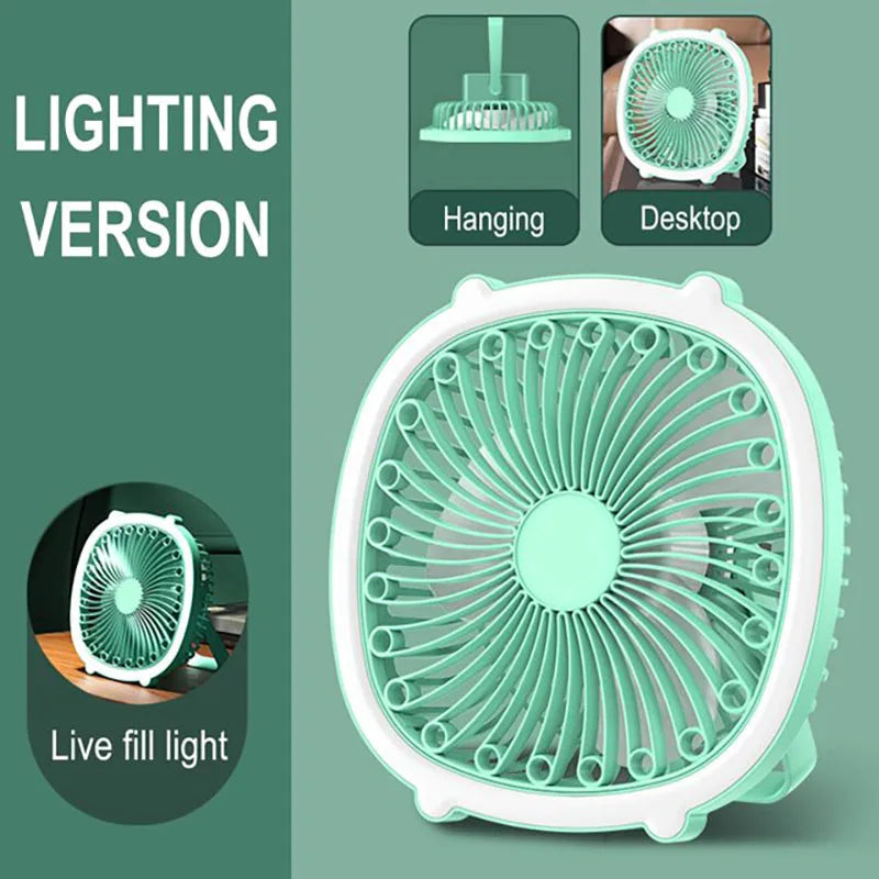 1pc Desktop And Household Circulating Electric Fan Silent Strong Wind And Convenient Lighting Small Fan For Bedrooms Living Room