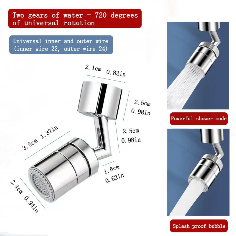 Kitchen Faucet 720 Degrees Rotatable Spout Extension Spout Bubbler Universal Splash Proof Universal Spout Extension Nozzle