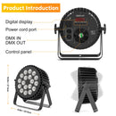 Yiflamefly 4 Pcs 18 LED Par Light 200W LED Stage Light 4 in 1 RGBW Stage Lighting Spotlight With DMX512 For Party Wedding DJ