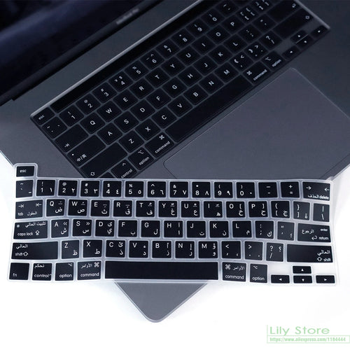 Arabisch für MacBook Pro 13 Zoll 2020 A2289 A2251 A2338 M1 Chip für MacBook Pro 16" 2019 Silikon-Tastaturabdeckung EU-Version